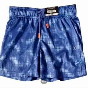 NWT Boy's Xersion Louisiana Blue plaid athletic shorts sz XXS 4/5